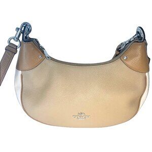 Coach Mara Hobo CH508 Sandy Beige Multi Pebble Leather Shoulder Crossbody Bag